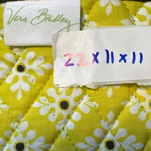 Vera Bradley‎ Floral Grand Traveler Bag Yellow Gray Black Quilted Duffle thumbnail 3
