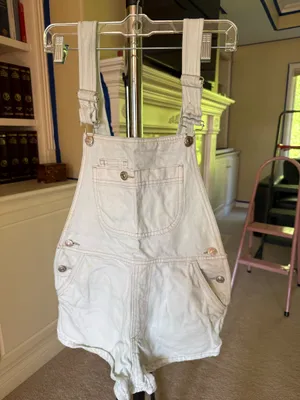 ZARA White Denim Short Jumpsuit thumbnail 2