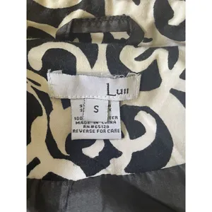 Luii byAnthropologie Black White Swirl Print Belted Short Trench Jacket Small thumbnail 2