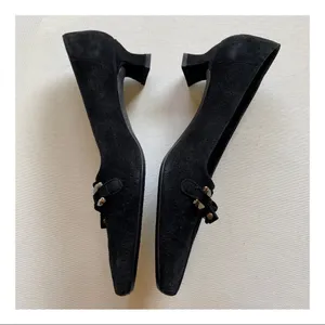 COPY - Stuart Weitzman Perforated Suede Kitten Heels thumbnail 4