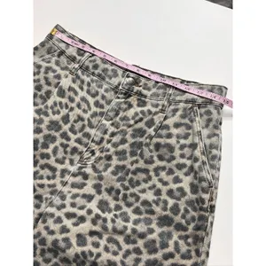 Pilcro Leopard Animal Print Wide Leg Pants Size 28 Petite High-Rise Cuffed Hem thumbnail 8
