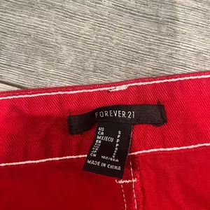 Forever 21 Womens Small Red Denim Mini‎ Skirt Button-Front thumbnail 7