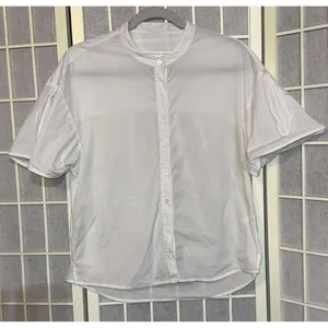 Veronica Beard Business Career Minimalist Designer White Button Down Blouse 6‎ thumbnail 3