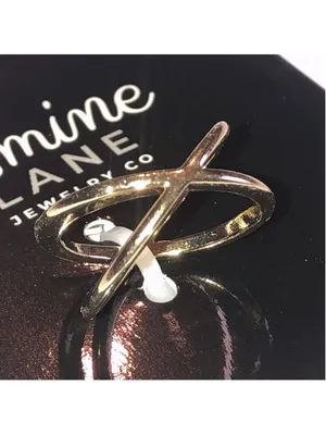 Size 7 Jasmine Lane Gold Tone Dainty Boho X Ring thumbnail 2