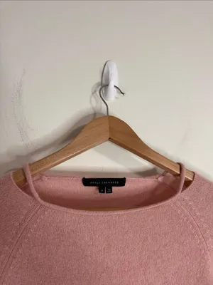 Skull Cashmere Dusty Pink Floral Skull Embroidery Neck Cutout Cashmere Sweater M thumbnail 8