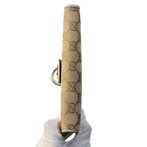 Gucci Abbey D-Ring Long Wallet GG‎ Monogram Canvas Metallic Gold thumbnail 8