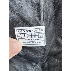 UGG Conor‎ Quilted Black Leather Australia Mid Moto Boots Size 6 Bike thumbnail 11