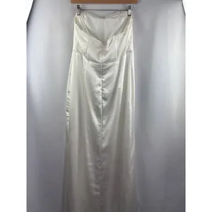 Women’s Lulus Large White Satin Sleeveless Formal Dress thumbnail 4