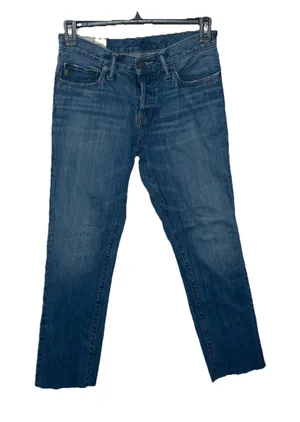 Abercrombie & Fitch Dark Blue Denim Skinny Button Fly Women's Size 30 Cut off thumbnail 1