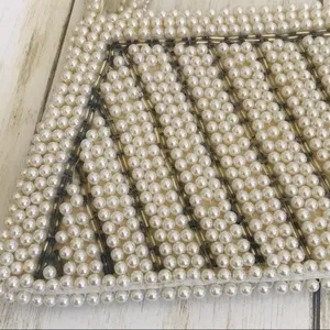 White Faux Pearl Bridal Bag Vintage thumbnail 2