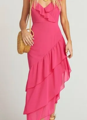 Show Me Your Mumu Pink Ruffle Maxi Dress thumbnail 3
