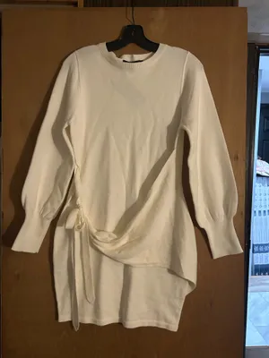 Gorgeous creamy white lightweight sweater dress thumbnail 1