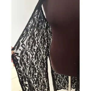 LuLaRoe Lace Open Front Duster Size S Black Cardigan Vest Rave Festival Witchy thumbnail 3