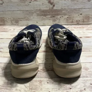 Tory Burch T Monogram Good Luck Trainer Sneakers Women's 9.5 Navy Gray Chunky thumbnail 2