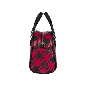 NWT! Von Dutch Red & Black Plaid Small Bowling Bag thumbnail 3
