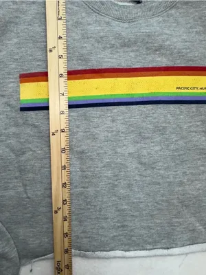Brandy Melville John Galt Crop Sweatshirt Pacific City Rainbow One Size Beach thumbnail 9