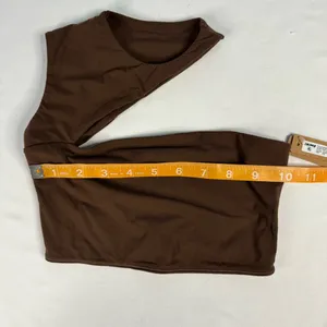 NWT Skims Size XXS Cocoa Brown Fits Everybody Cut Out Super Cropped Top SOLD OUT thumbnail 4