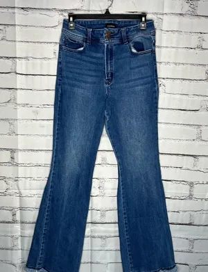 Blue Flare Wide Leg Jeans High-Rise Waist Hippie Y2K Baggy Style SZ 29 Retro thumbnail 1