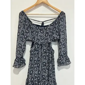 Lulus Blissful Sweetie Navy Blue Paisley Tiered Cutout Midi Dress Size XS thumbnail 8