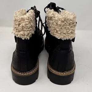 Universal Thread Black Combat Boots with Faux Fur Cuff - Size 11 thumbnail 3