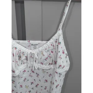 No Boundaries Floral Milkmaid Cami Top White Pink Lace Trim Cottagecore Large thumbnail 3