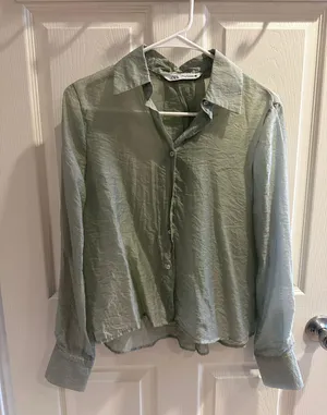 ZARA Sheer Button Down thumbnail 2