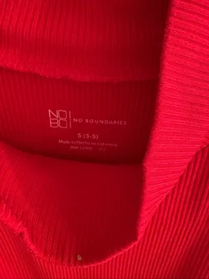 No Boundaries Red High Neck Ribbed Sleeveless Blouse thumbnail 2
