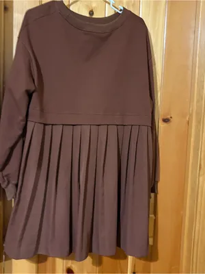 Women Oversized Sweatshirt Dress Patchwork Crewneck Long Sleeve Pullover Size M thumbnail 10