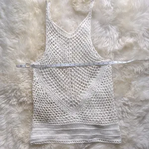 White Bohemian Crochet Knit Sheer Beach Cotton Cover Up Shirt Dress S M … thumbnail 9