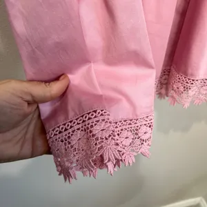 Forever‎ 21 Pink Milkmaid Mini Dress M NWT Corset Lace Trim Coquette Barbiecore thumbnail 5