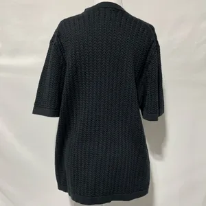 Abercrombie & Fitch Cable Knit Short Sleeve Sweater Tee Faded Black Size Large thumbnail 8
