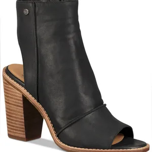UGG Black Peep-Toe Heeled Boots thumbnail 3