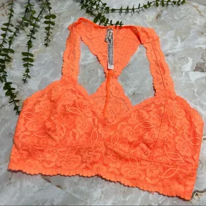 New‎ Free People Intimately Galloon Lace Racerback Bralette Medium Romantic Chic thumbnail 1