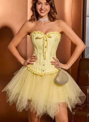 Corset Top-Yellow Iris-Small thumbnail 1