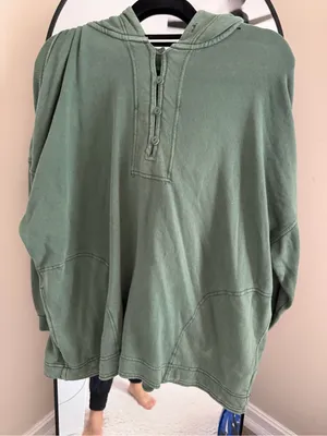 aerie Olive Green Hoodie Sweater thumbnail 4