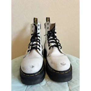 Dr. Martens Jadon White Leather Platform Lace-Up Ankle Boots Womens size US 8 thumbnail 2