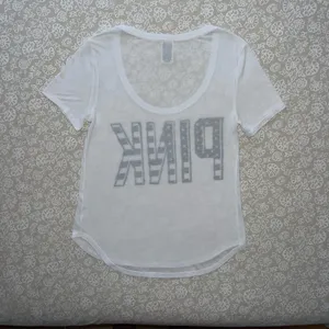 PINK Victoria's Secret White USA Flag Logo Shirt thumbnail 4