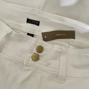 NWT!! J. CREW Slim Wide Leg Jeans Stacked Buttons Solid White Preppy Size 27 thumbnail 12