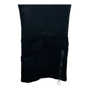 For The Republic Wide Leg Jeans Womens 8 Black Seam Detail Ankle Zip High‎ Rise thumbnail 4