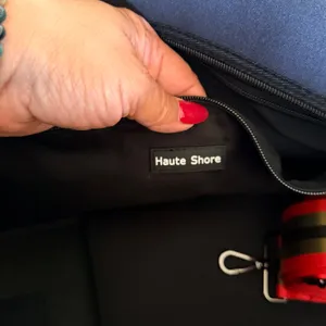 Haute Shore Neoprene Tote Black Red Olive Structured Shoulder Bag Wristlet New‎ thumbnail 4