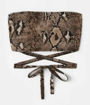 SheIn snakeskin cropped tube top thumbnail 2