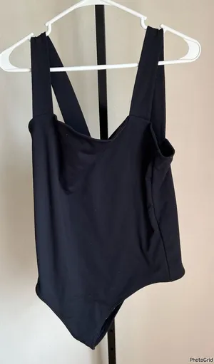 Abercrombie & Fitch Black Square Neck Bodysuit Large thumbnail 1