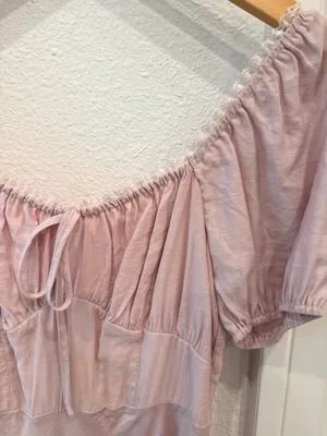 NWT le lis Collection Blush Pink Puff Sleeve Midi Dress Small thumbnail 3