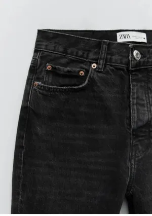 Zara HI-RISE STRAIGHT LEG JEANS (Size 0) New with tag thumbnail 5