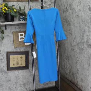 NWT Adrianna Papell Womens Bell Sleeve Tie Front Dress Deep Cerulean Blue 6 thumbnail 7