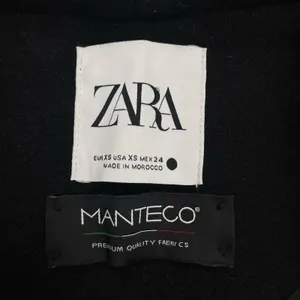 Zara Monteco Wool Front Zip Oversized Bomber Jacket Black Size XS thumbnail 10