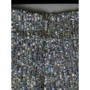 House Of CB‎ Skirt Women XS Silver Sequins Petunia Wrap Draped Mini Sexy Party thumbnail 6