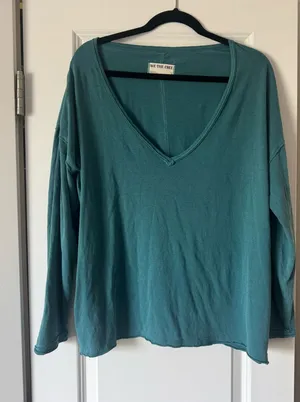 NEW We the Free People Teal Slouch Top S thumbnail 1