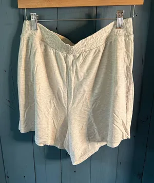 Gap Light Heather Gray/Cream Elastic Waistband Sleep Shorts | Size Large thumbnail 1