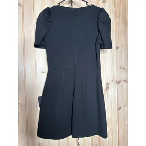 NWT Lulus Kasai Black Short Sleeve Mini Dress LBD Party Night Out Puff Sleeve M thumbnail 6